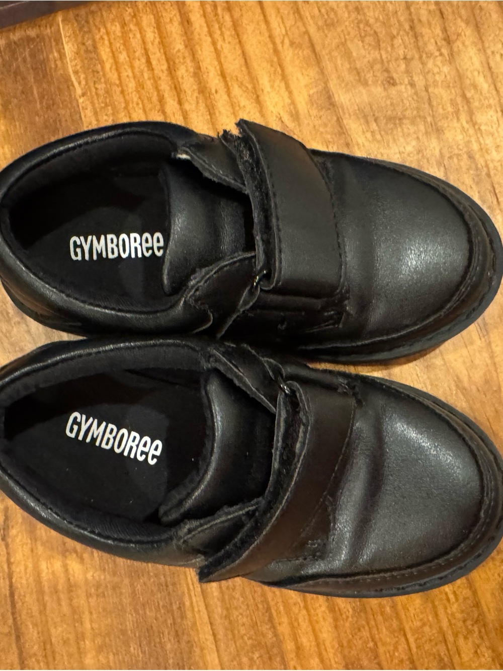 Gymboree Black Kids Leather Hook-and-Loop Dress Shoes